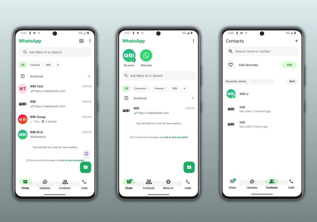 WhatsApp готує оновлення інтерфейсу для Android із вкладкою Contacts