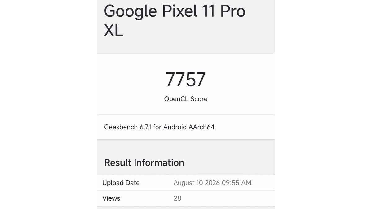 Google Pixel 11 Pro XL показав майже 80% приросту графічної потужності