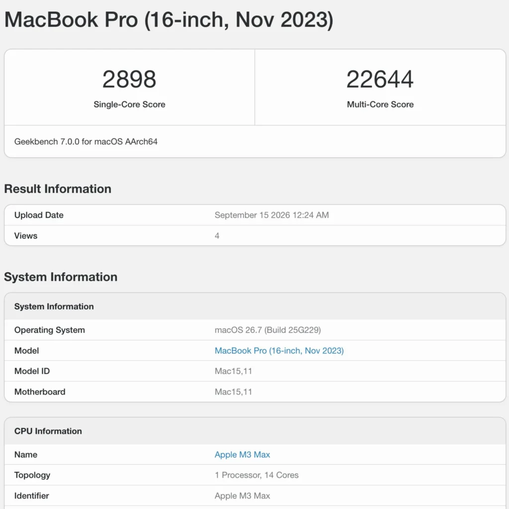 Apple M6 зрівнявся з M3 Max у новому тесті